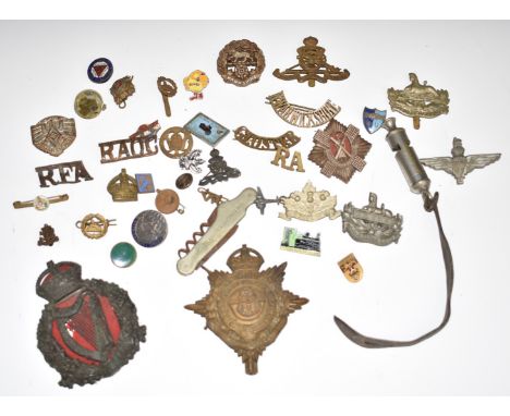Small collection of military badges including Stormont, Dundas and Glengarry Highlanders, Duke of Cornwall's Light Infantry a