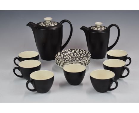 Thirteen pieces of Poole Pottery retro teaware, tallest 14cm