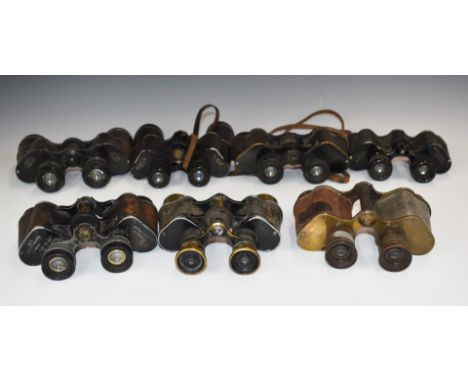 Fifteen pairs of vintage binoculars to include Ross of London, Sands Hunter, Grandor Paris, Wray and Kershaw Reliant