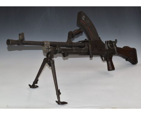 Deactivated British Bren Mk.I .303 light machine gun stamped 'A.S.R.' to the left side of the frame and 'Lithgow M.A. 1941' t