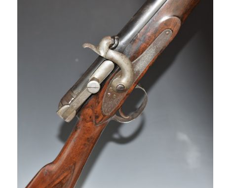 Calisher &amp; Terry for T &amp; W Harrison of Carlisle 30 bore breech loading percussion hammer action rifle with named lock