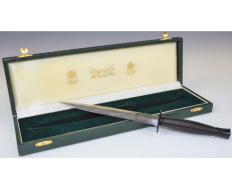 Wilkinson Sword 'Operation Desert Storm' commemorative Fairbairn Sykes fighting knife number 069, with 17cm blade etched 'Ope