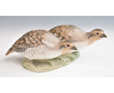 Royal Copenhagen model of a pair of partridges, No 1600, H9cm