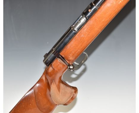 Anschutz model 1411 Match 54 .22 bolt-action target rifle with chequered grip, raised cheek piece, adjustable butt plate and 