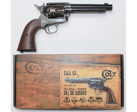 Umarex Colt SAA .45 Single Action Army .177 CO2 air revolver/ pistol with composite grips, serial number 15D75666, in origina