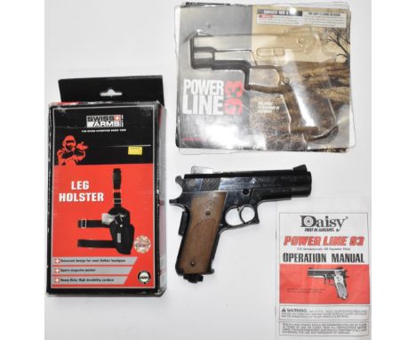 Daisy&nbsp;Powerline Model 93 15 Shot BB Repeater .177 CO2 air pistol with chequered grips and adjustable sights, serial numb