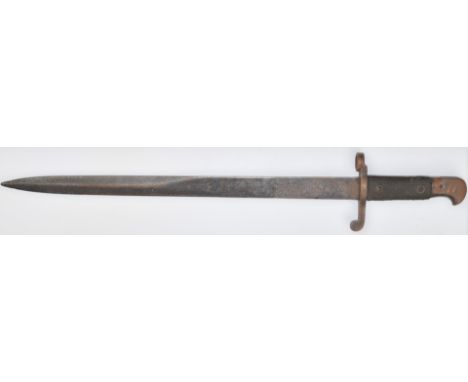 British 1887 pattern Martini Henry MkIII bayonet, with 46cm single edged Wilkinson blade and clear stamps to ricasso.&nbsp;PL