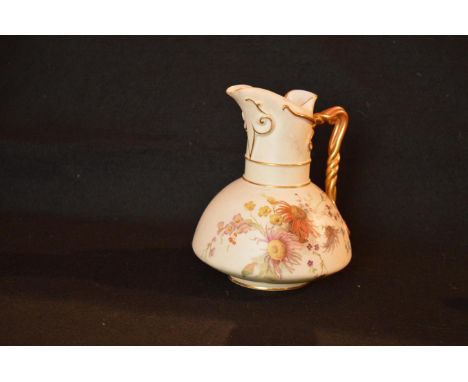 A Large Royal Worcester Hand Painted Jug