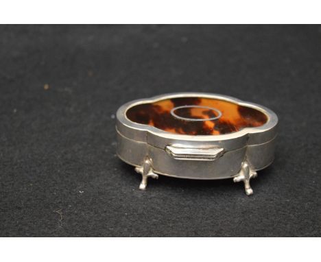 A Tortoise Shell and Silver Ring Box, Birmingham 1919, Mappin & Webb