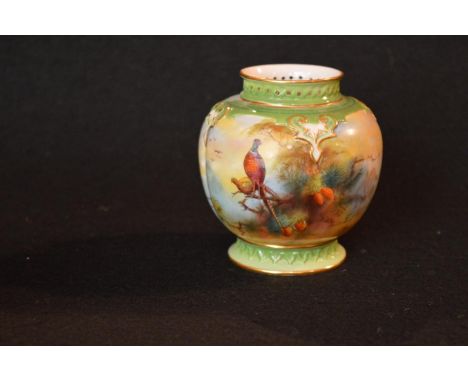 A Royal Worcester Hand Painted Vase, Signed F J Bray