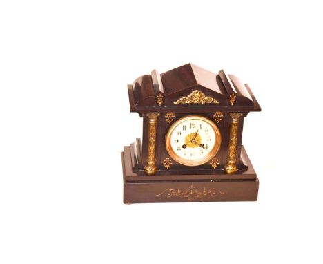 A Nice Marble Double Pillar Mantle Clock