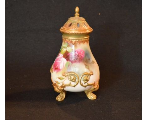 A Very Fine Royal Worcester Hand Painted Pot Pourri (7.5" high)
