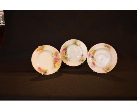 A Set of Three Royal Worcester Hand Painted Plates