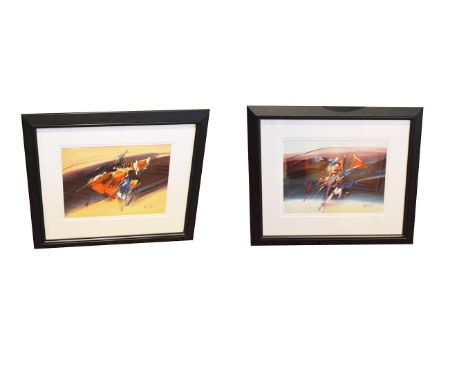 A Pair of Oil Paintings 'Abstract' - Wilkinson (16" x 12")