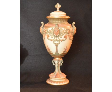 A Superb Large Royal Worcester Lidded Chalice Shaped Urn (14" high)