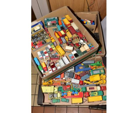 A QUANTITY OF UNBOXED AND ASSORTED PLAYWORN DIECAST VEHICLES, to include Dinky Supertoys, Leyland/Albion Marrel Multi Bucket 