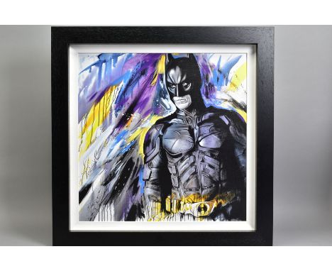 JEN ALLEN (BRITISH 1979) 'SILENT GUARDIAN' a portrait of comic strip hero Batman, limited edition print 38/195, signed lower 