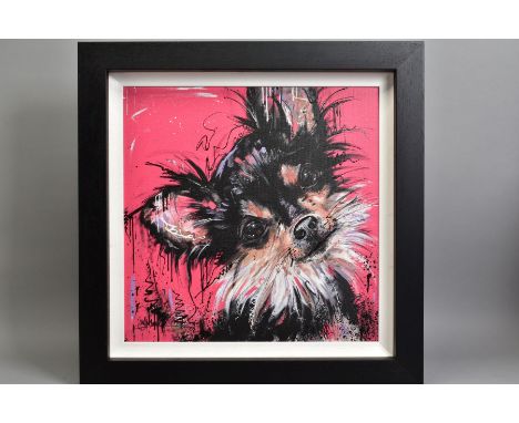 SAMANTHA ELLIS (BRITISH 1992) 'BECAUSE I'M WORTH IT' a limited edition print on board of a Terrier dog 36/195, signed bottom 