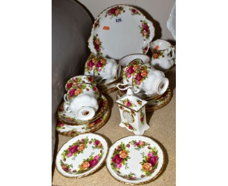 ROYAL ALBERT 'OLD COUNTRY ROSES' TEA WARES, comprising of a twin handled cake plate, milk, sugar, six tea cups, six saucers, 