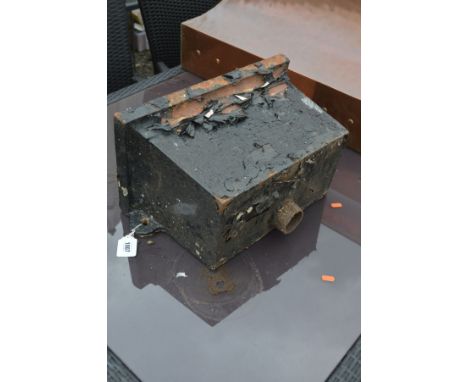 A VICTORIAN CAST IRON HOPPER, width 46cm x depth 26cm x height 26cm