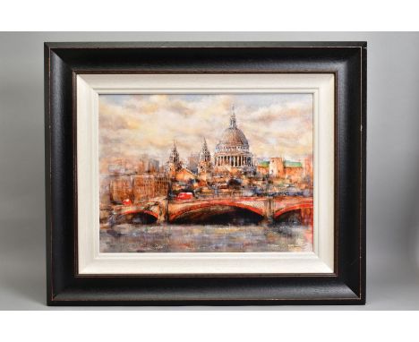 GARY BENFIELD (BRITISH 1965) 'ST PAUL'S CATHEDRAL' a limited edition print of a London Cityscape 88/195, signed bottom right,