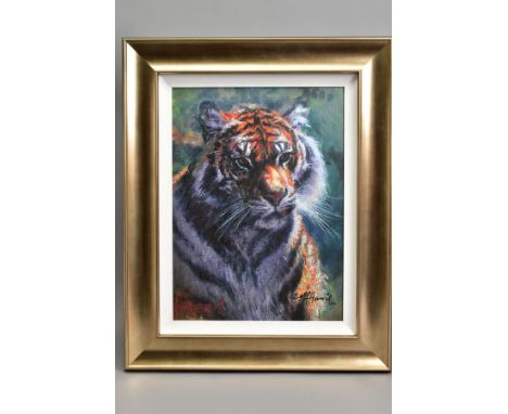 ROLF HARRIS (AUSTRALIAN 1930) 'TIGER IN THE SUN' a limited edition print on board, signed bottom right, with certificate 57/7
