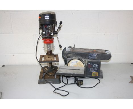A PERFORMANCE POWER PILLAR DRILL (PAT pass but motor stalling), a Performance power belt and disc sander (PAT pass and disc w