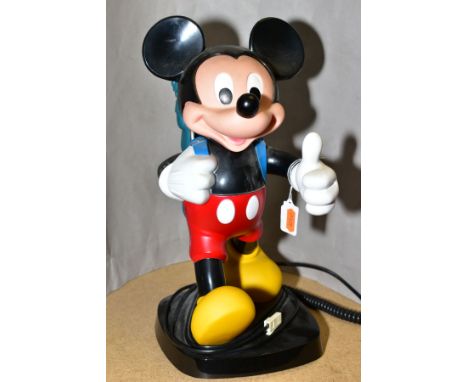 A TYCO MICKEY MOUSE TELEPHONE, not tested, appears complete and in fairly good condition, some discolouration and wear to blu
