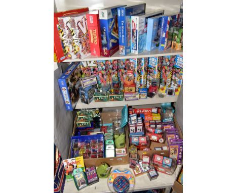 NOVELTY TOYS AND GAMES ETC, to include Beano card games and puzzles, Downtown Abbey playing cards, Royal Trivia games, Dice g