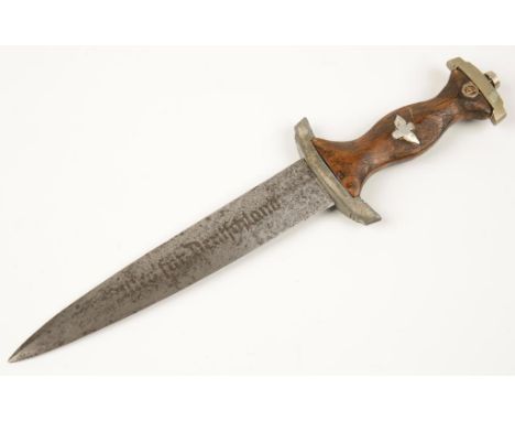 A SECOND WORLD WAR NAZI SA DAGGER made from different parts and with a replacement handle, the blade cut possibly for a child