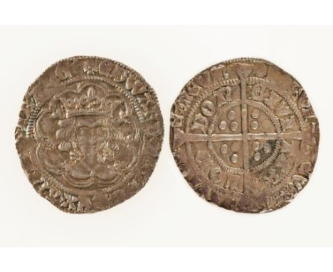 EDWARD IV, FIRST REIGN 1461-70. GROAT. London mint, mm. rose. Heavy coinage issue, small trefoil on breast, quatrefoil each s