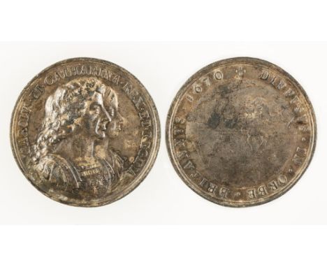 MEDAL. BRITISH COLONIZATION MEDAL, 1670. Later struck in white medal. Obv: Conjoined busts right. Rev: Globe within legend. 4