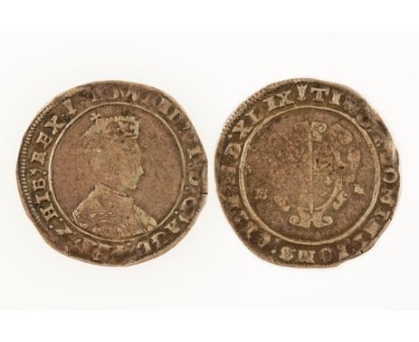 EDWARD VI, 1547-53. SHILLING. Second period, 1549-1550. Obv: Bust right. Rev: Shield dividing ER. mm. arrow. c.4.7g, GF. Ex -