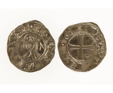 PRINCIPALITY OF ANTIOCH. BOHEMOND III, 1163-1201. DENIER. Obv: Helmeted Crusader bust left, in chain mail, cross patee to hel