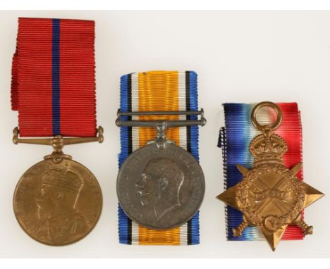 A GREAT WAR 1914-15 STAR MEDAL, impressed (G-6062 PTE F. PLUMRIDGE. R.FUS:), a War Medal impressed (GS-2262 PTE. W. ROWLAND. 