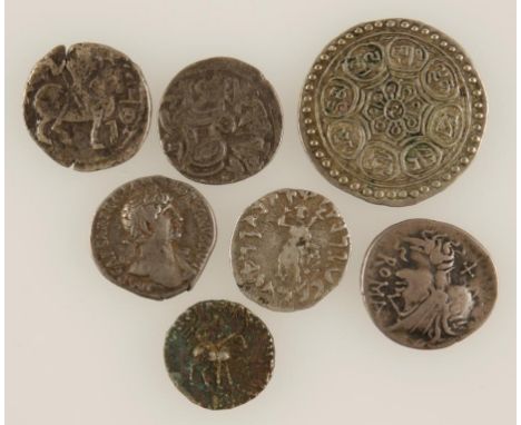 HADRIAN, 117-138 A.D. AR DENARIUS, a first century AR Denarius, and other Eastern coins. (7 coins)