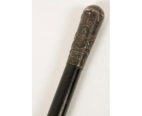 CITY OF LONDON IMPERIAL VOLUNTEERS, a C.I.V. swagger stick, the silver embossed with arms and dated 1900, 71cm. Provenance: F