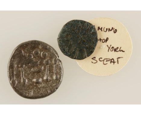 CELTIC. DUROTRIGES, 58 B.C. - 43 A.D. BILLON STATER. Derived from the Westerham Stater. c.4.2g, GF. And an Anglo-Saxon Styca,