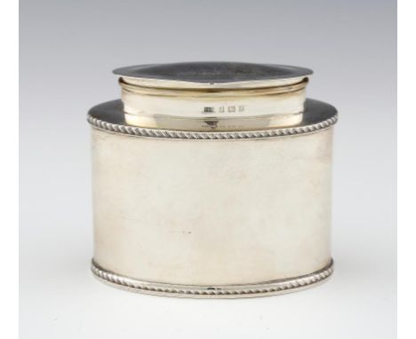 AN EDWARD VII SILVER TEA CADDY  8.5cm h, by I S Greenberg, Birmingham 1905, 7ozs  ++Typical light wear 