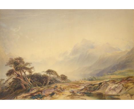 ANTHONY VANDYKE COPLEY FIELDING, POWS (1787-1855) GLENCOE   signed and indistinctly dated, watercolour, 61.5 x 89cm ++Typical