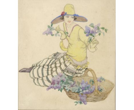 AVERIL BURLEIGH, ARWS (1883-1949) LILACS signed, watercolour, 26 x 23.5cm ++Some light surface marks but hardly noticeable an