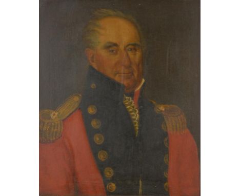 BRITISH SCHOOL, 19TH CENTURY PORTRAIT OF AN OFFICER bust length, oil on canvas, 51 x 43cm According to a label on the frame t