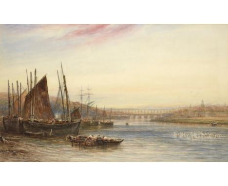 JAMES ORROCK, RI (1829-1913) BERWICK ON TWEED signed, dated 1897 and inscribed, watercolour, 44 x 73cm ++In good condition wi