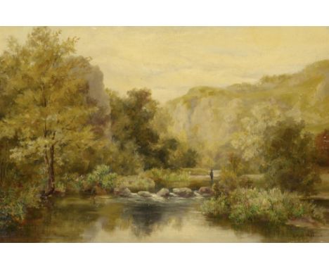 LILIAN WOODCOCK (FL 1891-1921)  DOVEDALE signed, oil on canvas, 29.5 x 44.5cm ++Unlined and in good condition requiring a lig