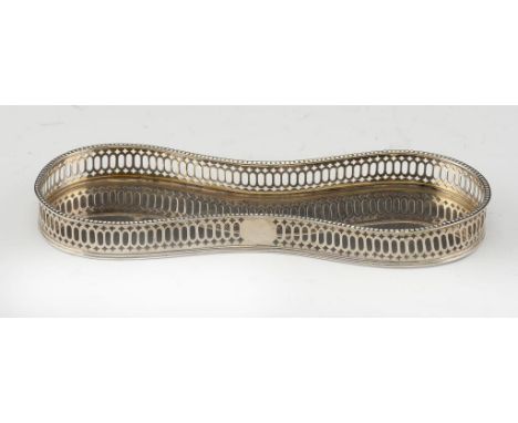 EARLY SHEFFIELD SILVER.  A GEORGE III  HOURGLASS SHAPED SNUFFER'S TRAY  with beaded gallery, 19cm w, by Richard Morton & Co, 