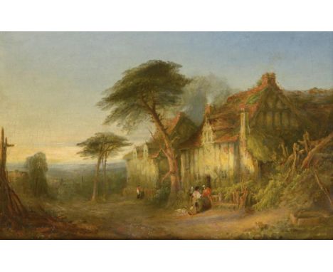 CHARLES DOCKER, 19TH CENTURY  A COTTAGE AT HANDSWORTH NEAR BIRMINGHAM  with inscriptions on old labels on the stretcher, oil 