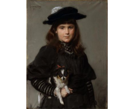 EMILE WAUTERS (1846-1933) PORTRAIT OF NORA BELL  signed and dated '90, pastel, 76 x 56cm, unframed Provenance: By descent in 