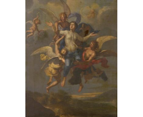 FOLLOWER OF SEBASTIANO RICCI  THE ASSUMPTION OF THE VIRGIN  oil on canvas, 73 x 58.5cm ++Lined in probably the 19th c, varnis