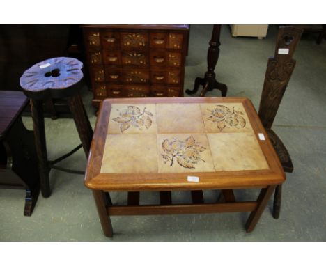 Tile Top Table, Spinners Chair, Stool