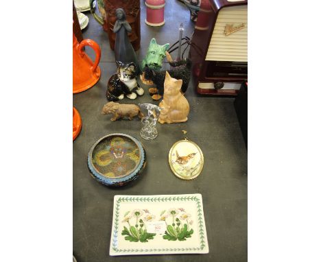 Quantity of ornmaments including Royal Doulton, Wade Heath, Portmeirion etc